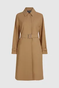 Kabát Karl Lagerfeld Pleated Trench Coat Nougat