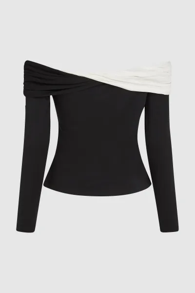 Top Karl Lagerfeld Bw Elegant Lslv Top White/Black
