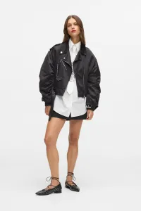Bunda Karl Lagerfeld Biker Satin Bomber Black