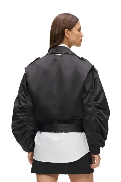 Bunda Karl Lagerfeld Biker Satin Bomber Black