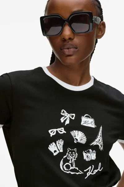 Tričko Karl Lagerfeld Karl Symbols T-Shirt Black