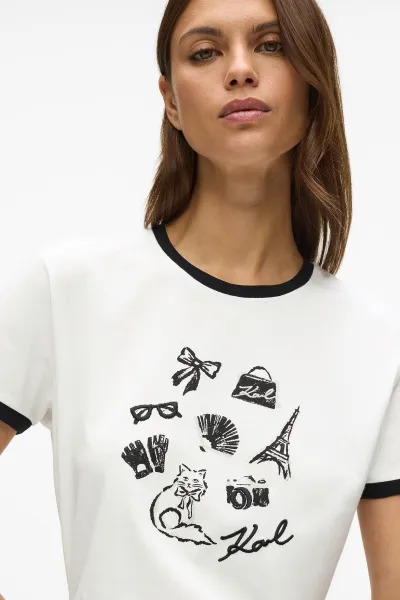 Tričko Karl Lagerfeld Karl Symbols T-Shirt White