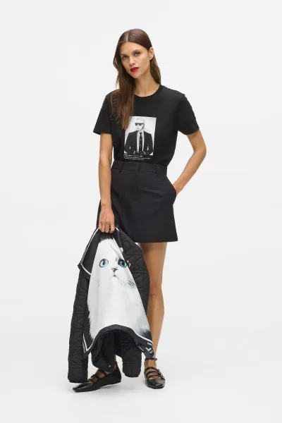 Tričko Karl Lagerfeld Portrait T-Shirt Black