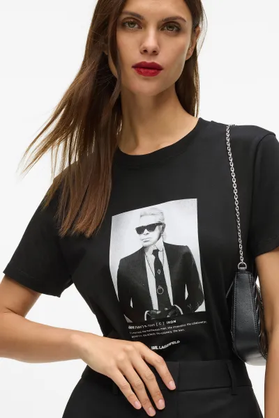 Tričko Karl Lagerfeld Portrait T-Shirt Black