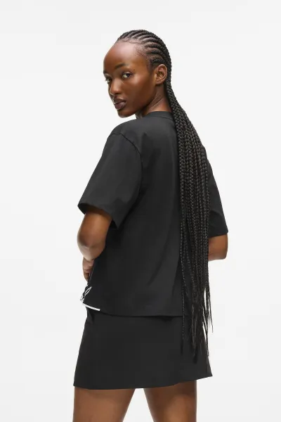 Tričko Karl Lagerfeld Signature Hem V-Neck T-Shirt Black