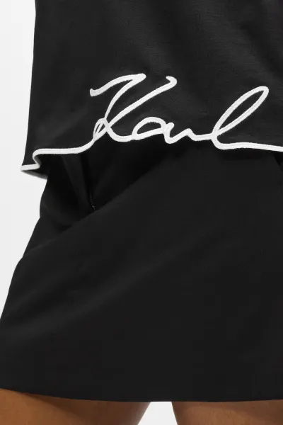 Tričko Karl Lagerfeld Signature Hem V-Neck T-Shirt Black