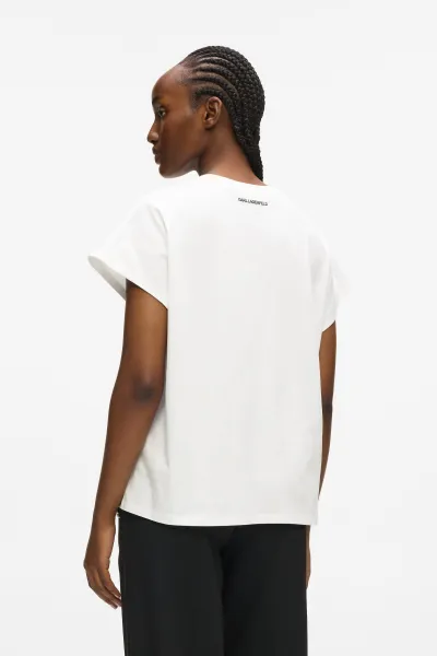 Tričko Karl Lagerfeld Rsg Glitter Relaxed T-Shirt White