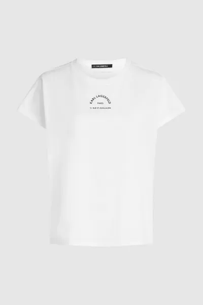 Tričko Karl Lagerfeld Rsg Glitter Relaxed T-Shirt White