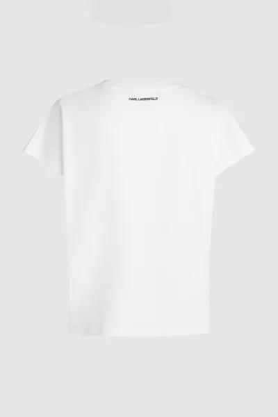 Tričko Karl Lagerfeld Rsg Glitter Relaxed T-Shirt White