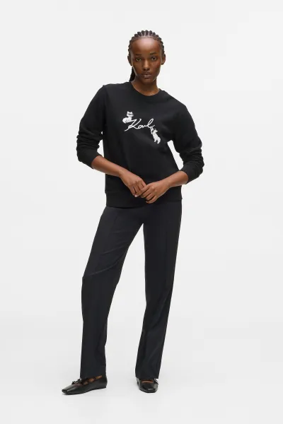 Mikina Karl Lagerfeld Ikon Signature Choupette Sweat Black
