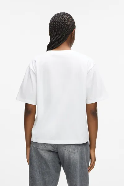 Tričko Karl Lagerfeld Signature Hem V-Neck T-Shirt White