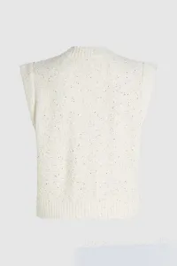 Vesta Karl Lagerfeld Boucle Knit Vest Cannoli Cream