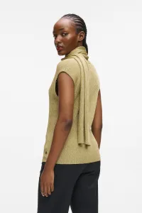 Sveter Karl Lagerfeld Lurex Knit Self Tie Top Light Gold