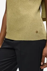 Sveter Karl Lagerfeld Lurex Knit Self Tie Top Light Gold