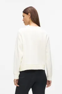 Mikina Karl Lagerfeld Boucle Knit Mix Sweatshirt Cannoli Cream