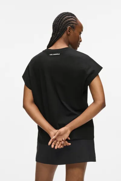 Tričko Karl Lagerfeld Rsg Glitter Relaxed T-Shirt Black