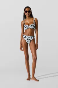 Plavky Karl Lagerfeld Fan Aop U-Wire Bikini Top Fan-Black