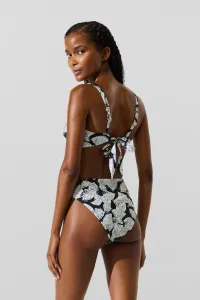 Plavky Karl Lagerfeld Fan Aop U-Wire Bikini Top Fan-Black