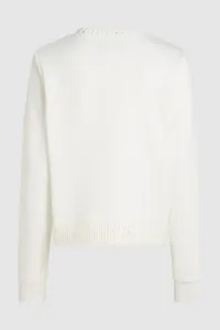 Mikina Karl Lagerfeld Boucle Knit Mix Sweatshirt Cannoli Cream