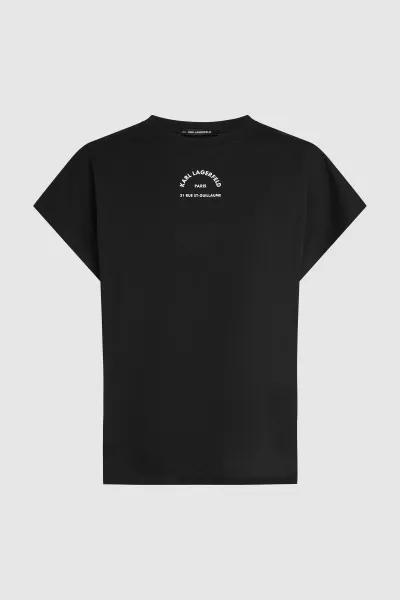 Tričko Karl Lagerfeld Rsg Glitter Relaxed T-Shirt Black