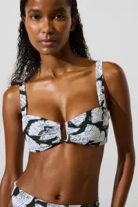 Plavky Karl Lagerfeld Fan Aop U-Wire Bikini Top Fan-Black