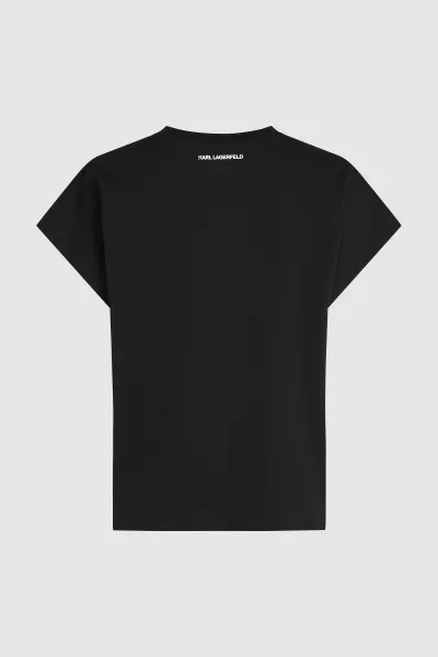 Tričko Karl Lagerfeld Rsg Glitter Relaxed T-Shirt Black