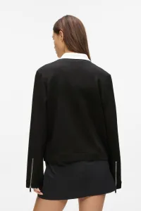 Mikina Karl Lagerfeld Bw Two Way Zip Up White/Black