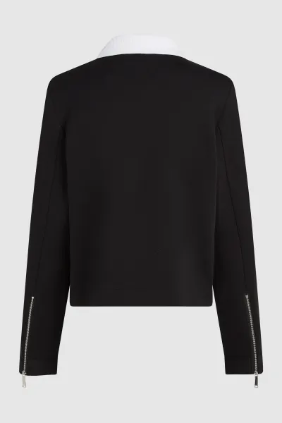 Mikina Karl Lagerfeld Bw Two Way Zip Up White/Black