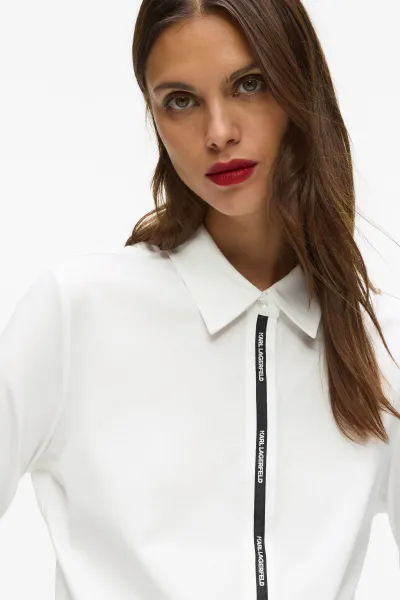 Košeľa Karl Lagerfeld Logo Tape Jersey Shirt White