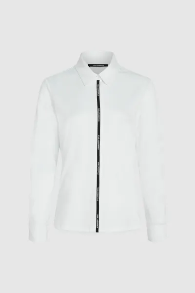 Košeľa Karl Lagerfeld Logo Tape Jersey Shirt White