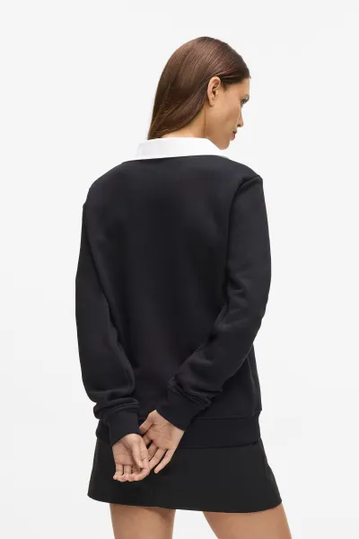 Mikina Karl Lagerfeld Signature Collar Sweatshirt Black