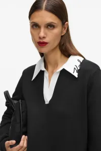 Mikina Karl Lagerfeld Signature Collar Sweatshirt Black