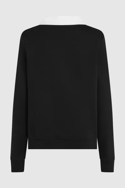 Mikina Karl Lagerfeld Signature Collar Sweatshirt Black