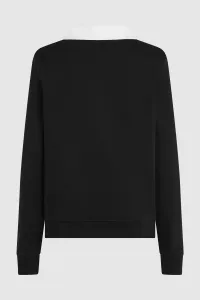 Mikina Karl Lagerfeld Signature Collar Sweatshirt Black