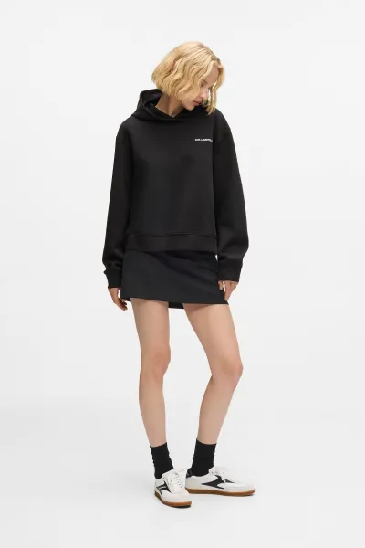 Mikina Karl Lagerfeld Logo Tape Hoodie Black