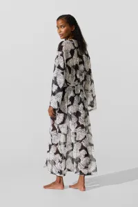 Plážové Oblečenie Karl Lagerfeld Fan Aop Kaftan Fan-Black