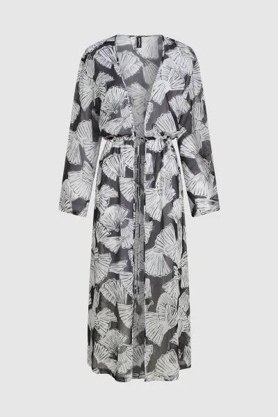 Plážové Oblečenie Karl Lagerfeld Fan Aop Kaftan Fan-Black