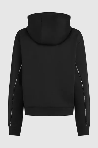 Mikina Karl Lagerfeld Logo Tape Hoodie Black