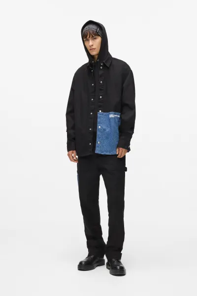 Košeľa Karl Lagerfeld Jeans Klj Reg Blocked Overshirt Washed Blue-Black