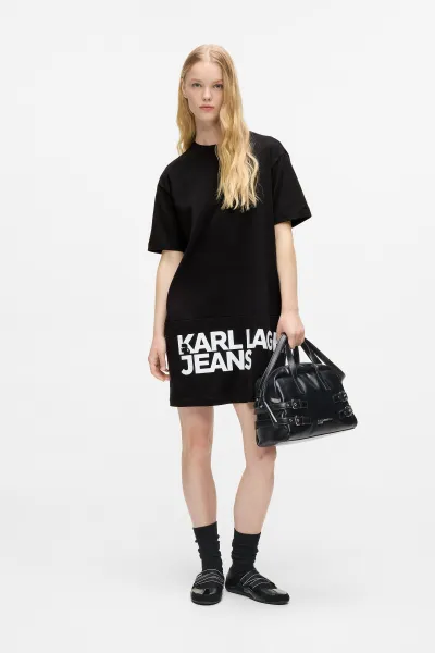 Šaty Karl Lagerfeld Jeans Klj Logo Tee Dress Black
