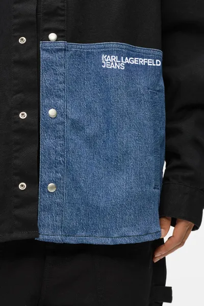 Košeľa Karl Lagerfeld Jeans Klj Reg Blocked Overshirt Washed Blue-Black