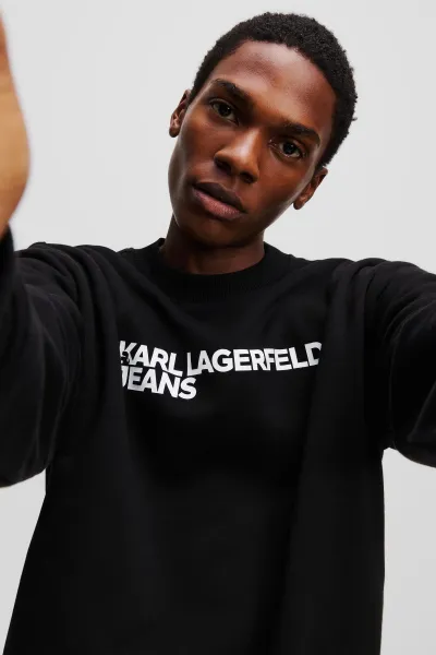 Mikina Karl Lagerfeld Jeans Klj Reg Essential Logo Sweat Black
