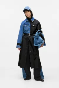Kabát Karl Lagerfeld Jeans Klj Mixed Material Trench Washed Blue-Black
