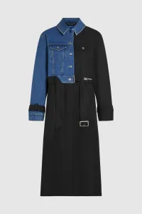Kabát Karl Lagerfeld Jeans Klj Mixed Material Trench Washed Blue-Black