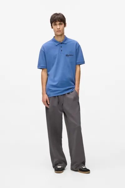 Tričko Karl Lagerfeld Jeans Klj Regular Pique Polo Washed Federal Blue