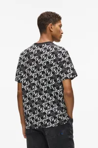 Tričko Karl Lagerfeld Jeans Klj Reg Ss Monogram Aop Tee Outline Monogram Aop Black