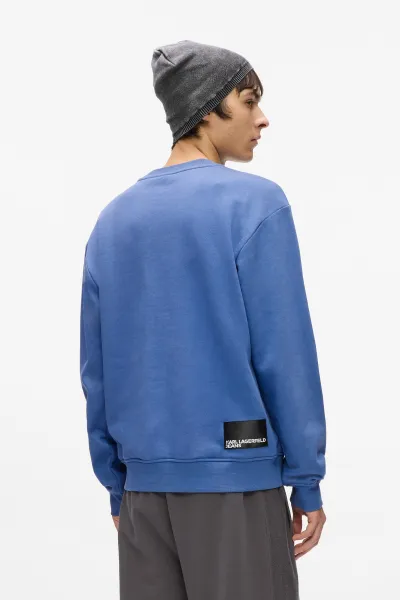 Mikina Karl Lagerfeld Jeans Klj Reg Essential Logo Sweat Washed Federal Blue