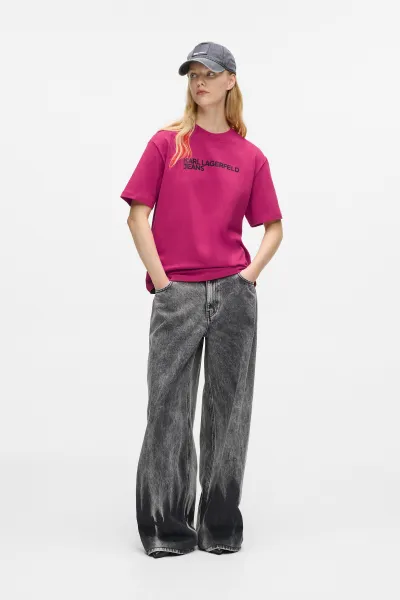 Tričko Karl Lagerfeld Jeans Klj Reg Ss Essential Tee Very Berry