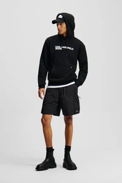 Mikina Karl Lagerfeld Jeans Klj Reg Logo Hoodie Black