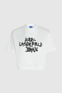 Tričko Karl Lagerfeld Jeans Klj Reg Cropped Graffiti Tee White